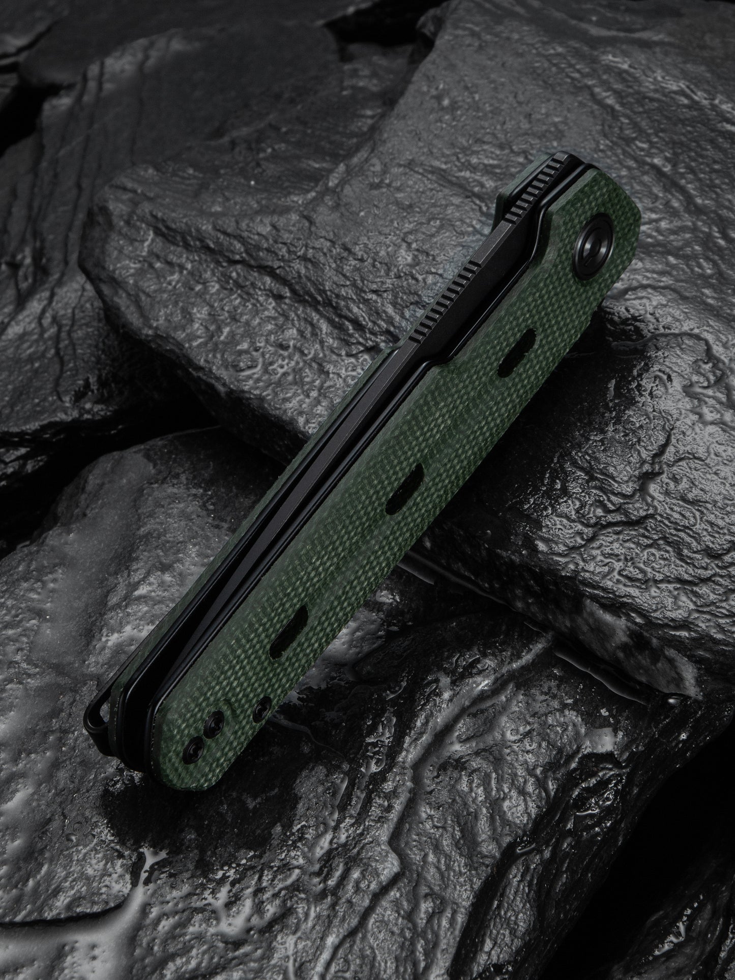 Civivi Navo 3.25" Nitro-V Green Canvas Micarta Folding Knife by Ostap Hel C25015A-2