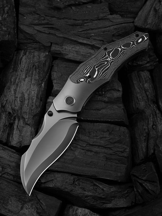WE Orc Boss 3.82" CPM 20CV Aluminium Foil Carbon Fiber Gray Titanium Folding Knife WE24042-3