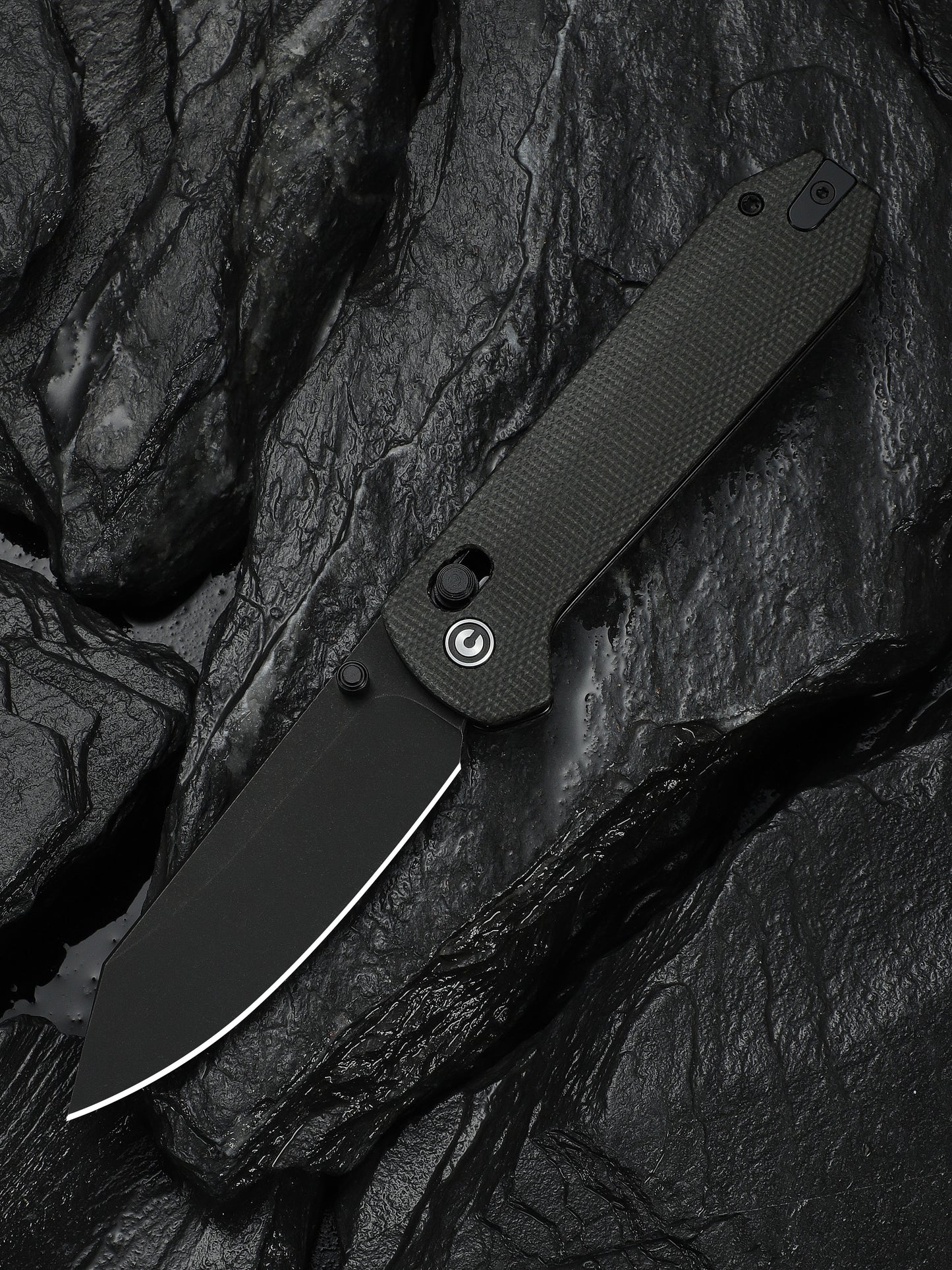 Civivi Over Yonder 3.35" Sandvik 14C28N Black/Dark Green Canvas Micarta Crossbar Lock Folding Knife C25027-1
