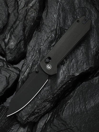 Civivi Over Yonder 3.35" Sandvik 14C28N Black/Dark Green Canvas Micarta Crossbar Lock Folding Knife C25027-1