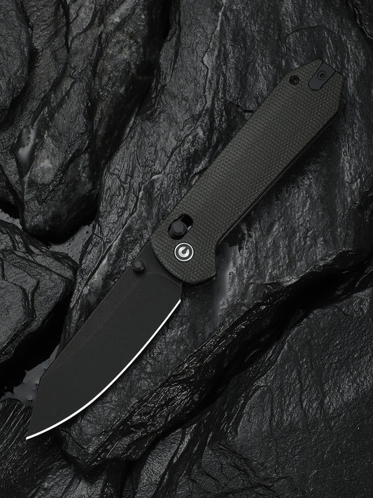 Civivi Over Yonder 3.35" Sandvik 14C28N Black/Dark Green Canvas Micarta Crossbar Lock Folding Knife C25027-1