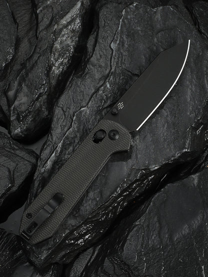 Civivi Over Yonder 3.35" Sandvik 14C28N Black/Dark Green Canvas Micarta Crossbar Lock Folding Knife C25027-1