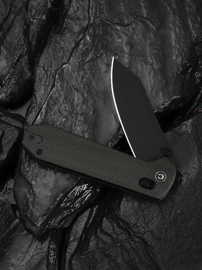 Civivi Over Yonder 3.35" Sandvik 14C28N Black/Dark Green Canvas Micarta Crossbar Lock Folding Knife C25027-1
