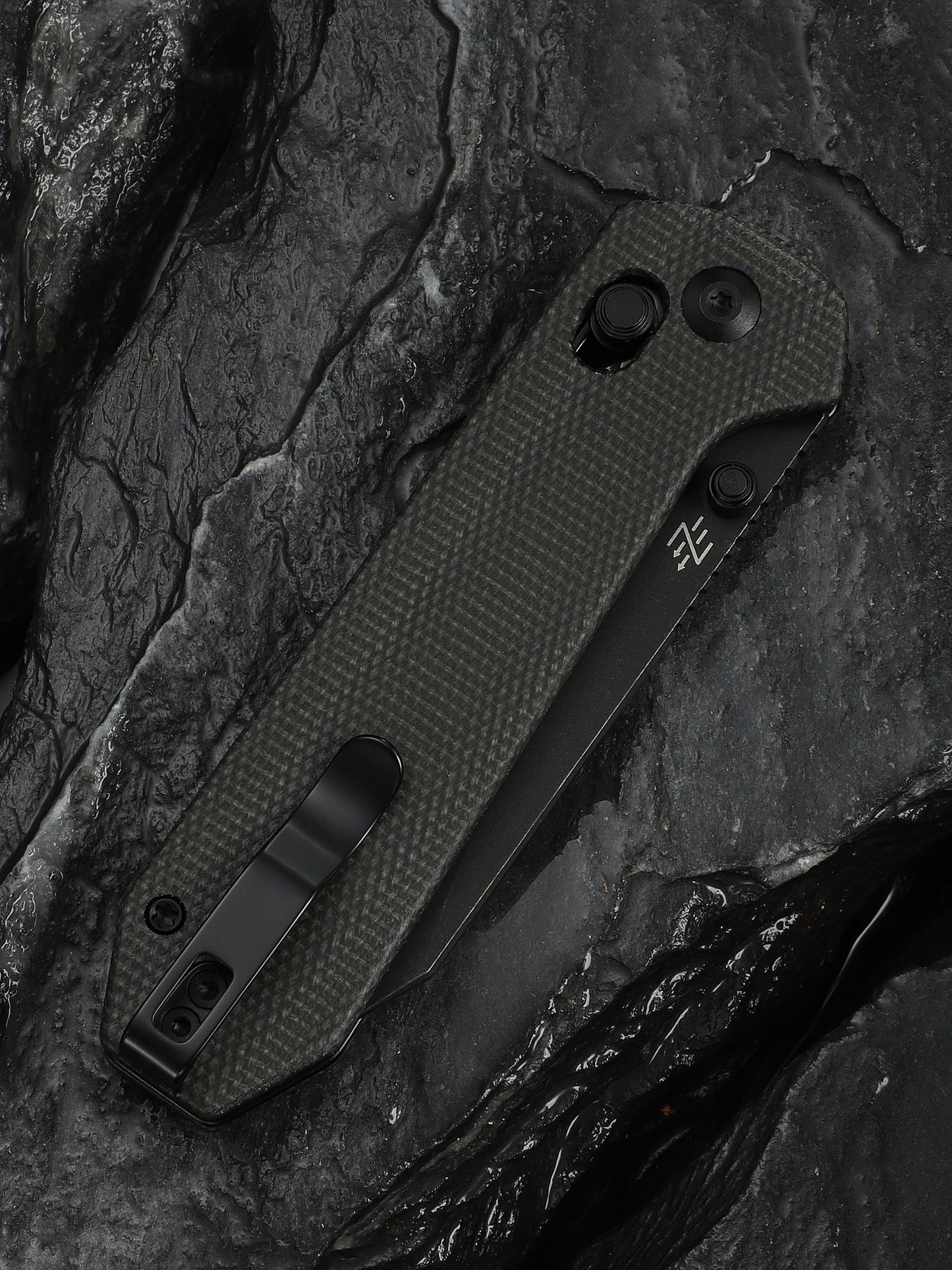 Civivi Over Yonder 3.35" Sandvik 14C28N Black/Dark Green Canvas Micarta Crossbar Lock Folding Knife C25027-1