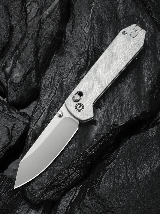 Civivi Over Yonder 3.35" Sandvik 14C28N Silver G10 Aluminium Foil Crossbar Lock Folding Knife C25027-2