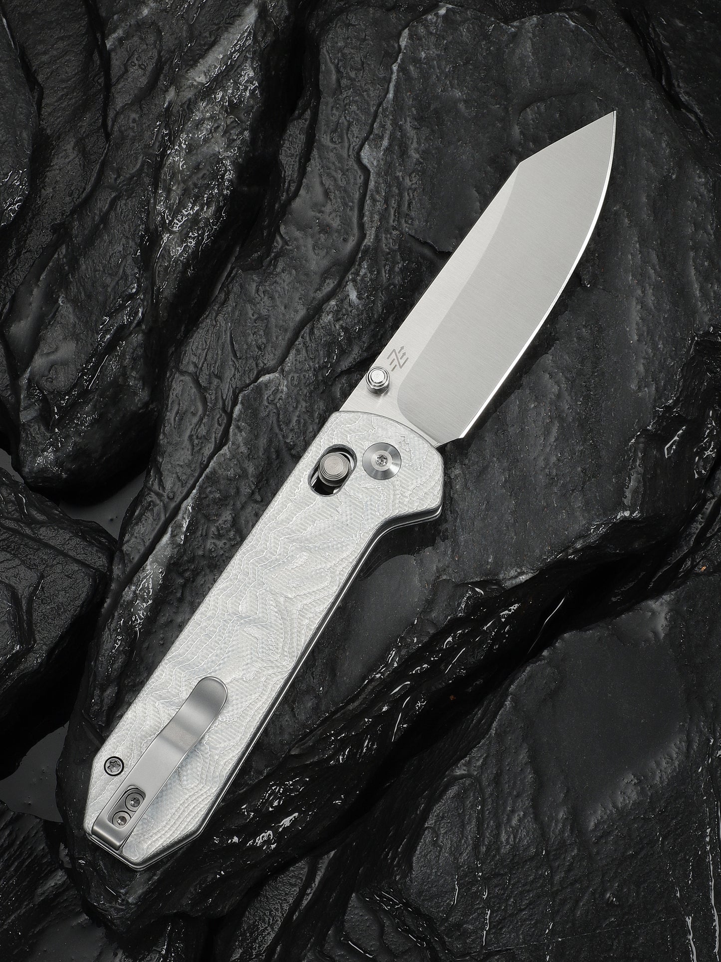 Civivi Over Yonder 3.35" Sandvik 14C28N Silver G10 Aluminium Foil Crossbar Lock Folding Knife C25027-2