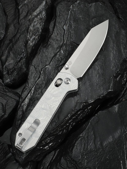 Civivi Over Yonder 3.35" Sandvik 14C28N Silver G10 Aluminium Foil Crossbar Lock Folding Knife C25027-2