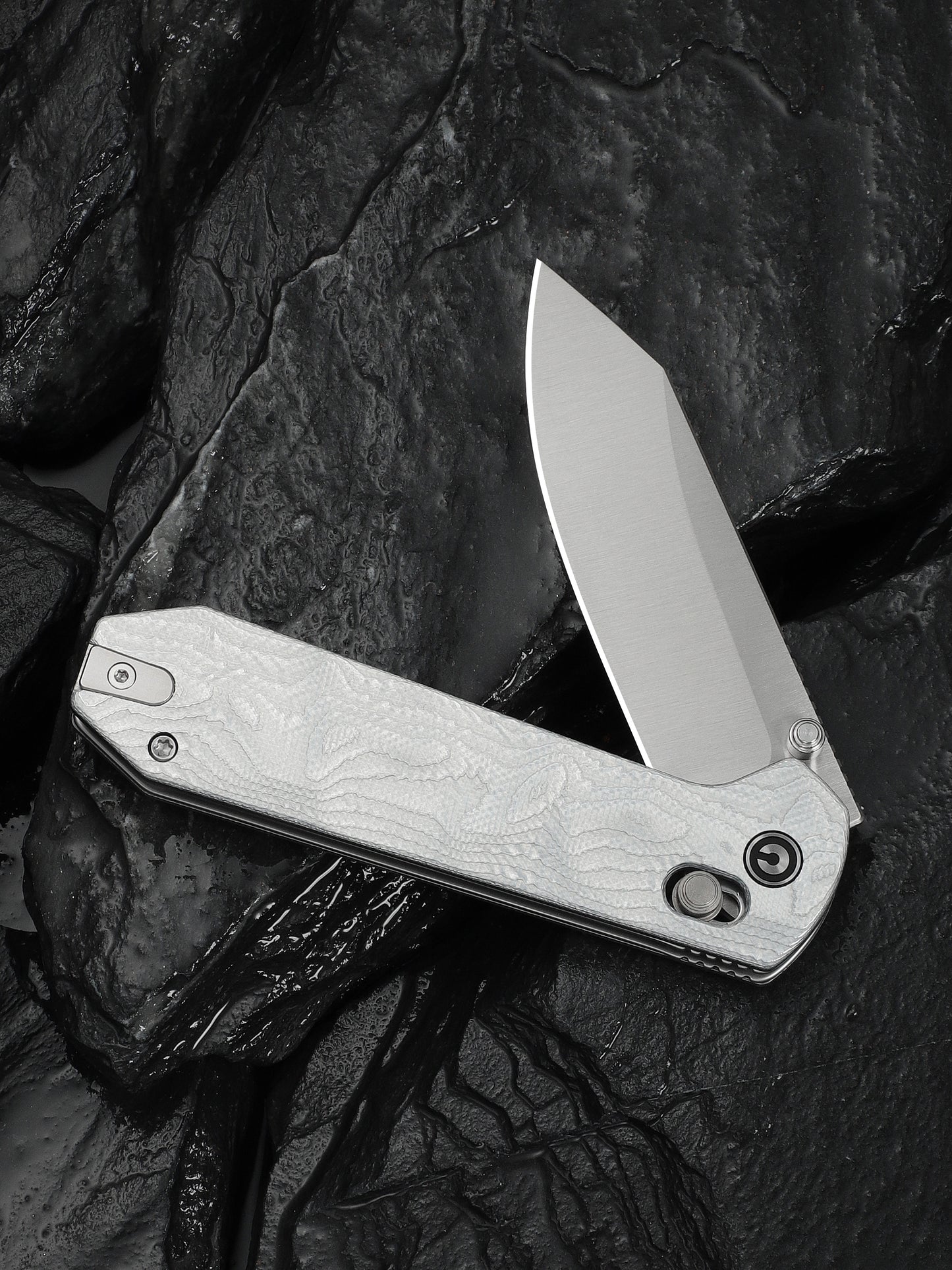 Civivi Over Yonder 3.35" Sandvik 14C28N Silver G10 Aluminium Foil Crossbar Lock Folding Knife C25027-2