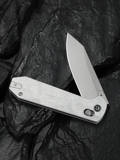 Civivi Over Yonder 3.35" Sandvik 14C28N Silver G10 Aluminium Foil Crossbar Lock Folding Knife C25027-2