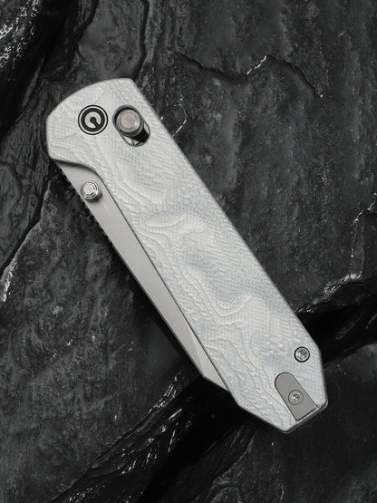 Civivi Over Yonder 3.35" Sandvik 14C28N Silver G10 Aluminium Foil Crossbar Lock Folding Knife C25027-2