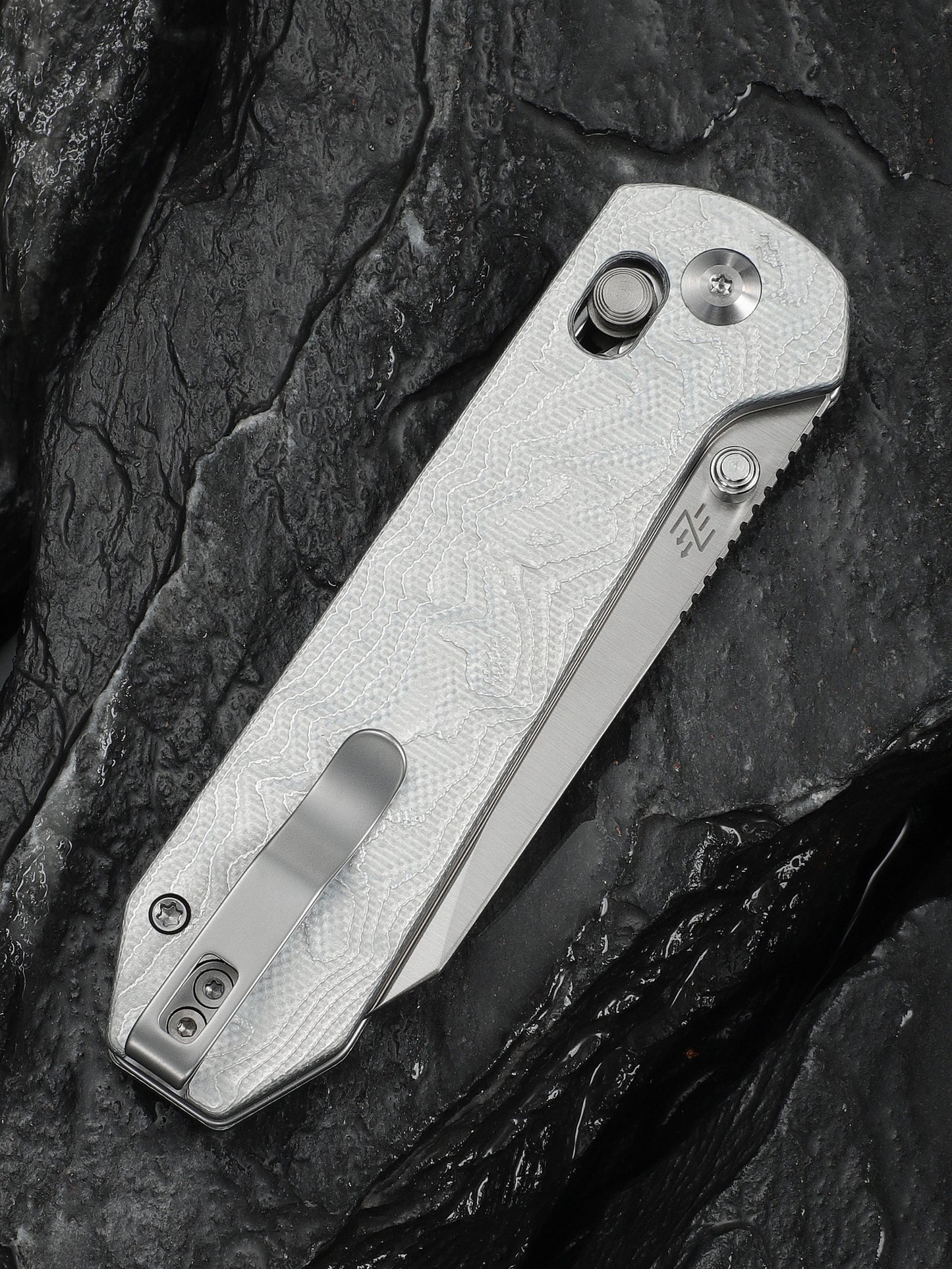 Civivi Over Yonder 3.35" Sandvik 14C28N Silver G10 Aluminium Foil Crossbar Lock Folding Knife C25027-2
