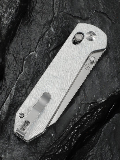 Civivi Over Yonder 3.35" Sandvik 14C28N Silver G10 Aluminium Foil Crossbar Lock Folding Knife C25027-2
