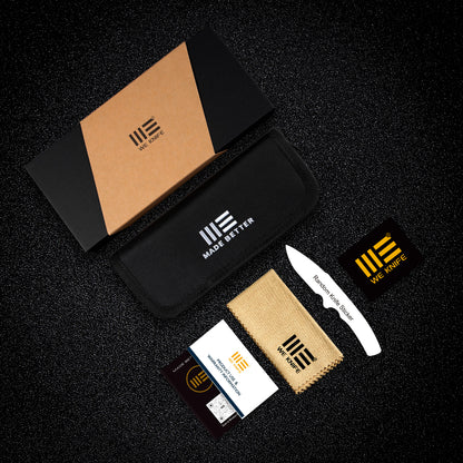 WE Collinear 3.67" Bohler M390 Gray Satin Titanium Folding Knife WE22034D-2