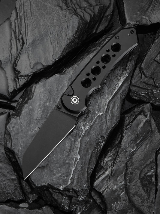 Civivi Pragma Prime 3.49" Sandvik 14C28N Black Aluminium Button Lock Folding Knife C24067-1