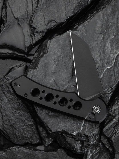 Civivi Pragma Prime 3.49" Sandvik 14C28N Black Aluminium Button Lock Folding Knife C24067-1