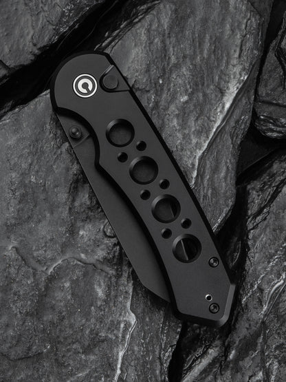 Civivi Pragma Prime 3.49" Sandvik 14C28N Black Aluminium Button Lock Folding Knife C24067-1