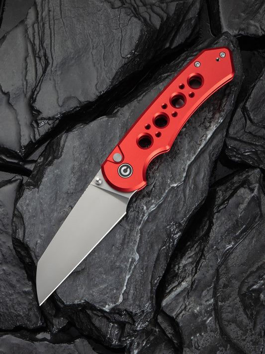 Civivi Pragma Prime 3.49" Sandvik 14C28N Red Aluminium Button Lock Folding Knife C24067-2