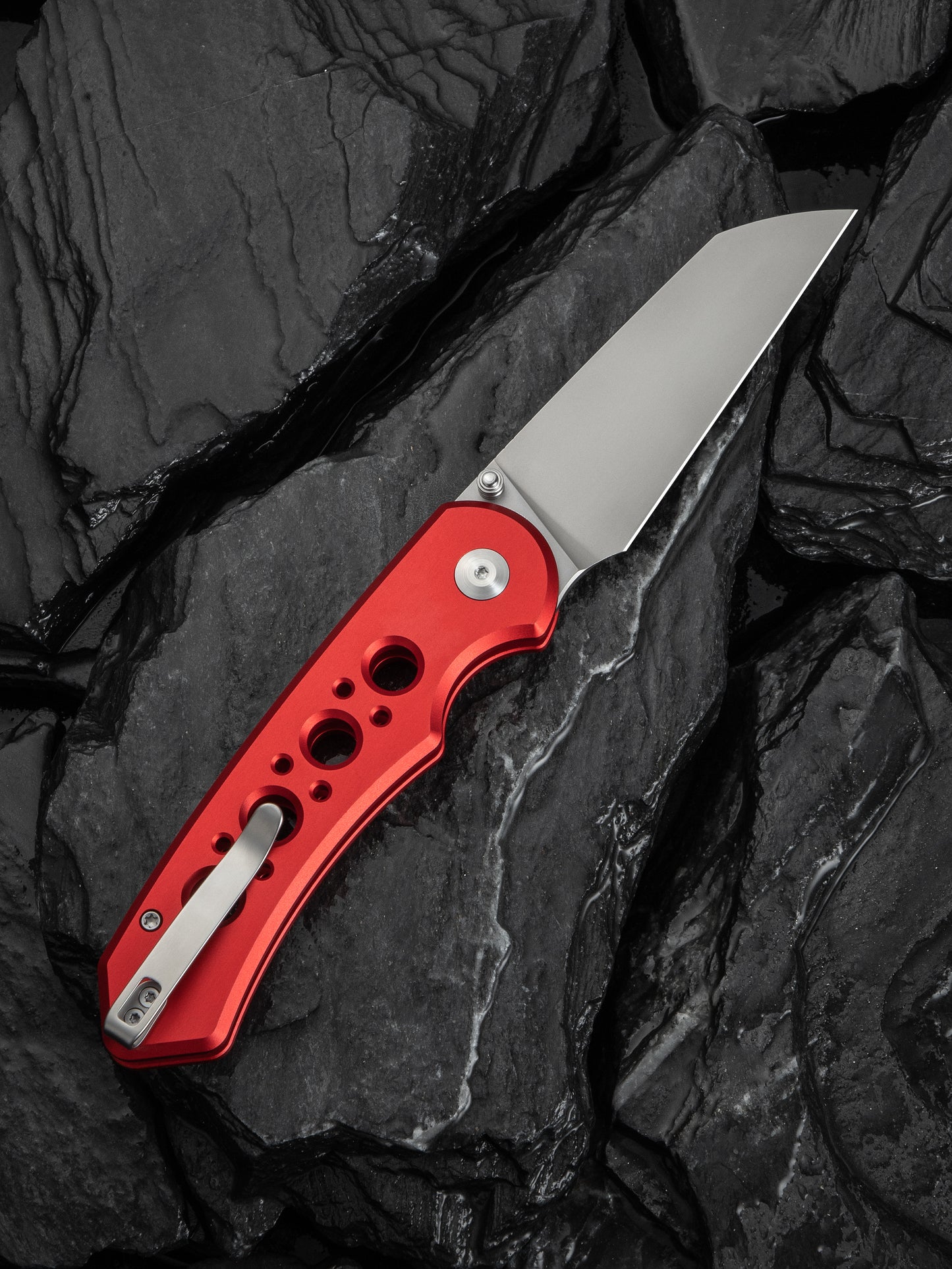 Civivi Pragma Prime 3.49" Sandvik 14C28N Red Aluminium Button Lock Folding Knife C24067-2