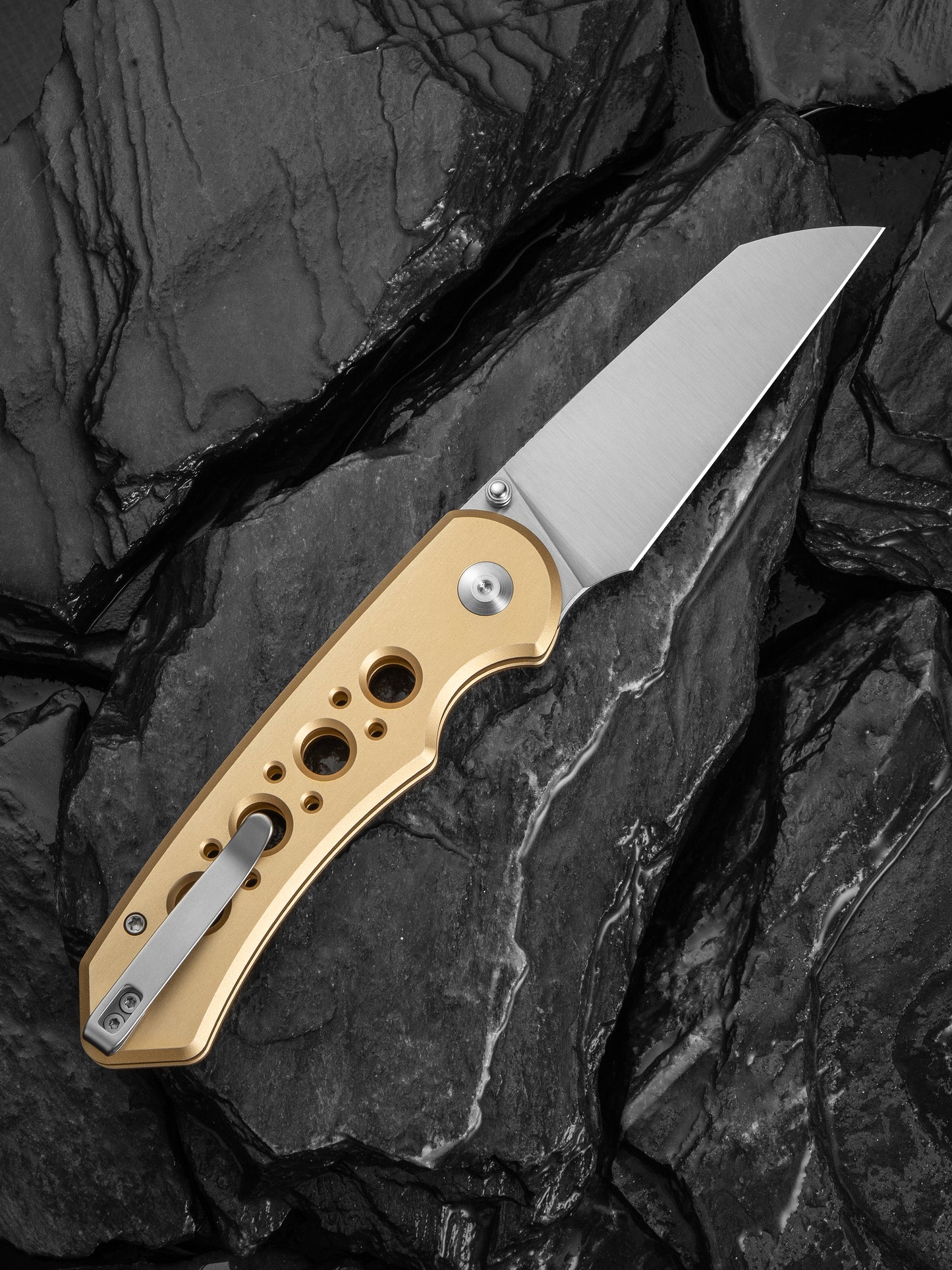 Civivi Pragma Prime 3.49" Sandvik 14C28N Champagne Aluminium Button Lock Folding Knife C24067-3