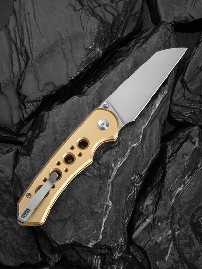 Civivi Pragma Prime 3.49" Sandvik 14C28N Champagne Aluminium Button Lock Folding Knife C24067-3