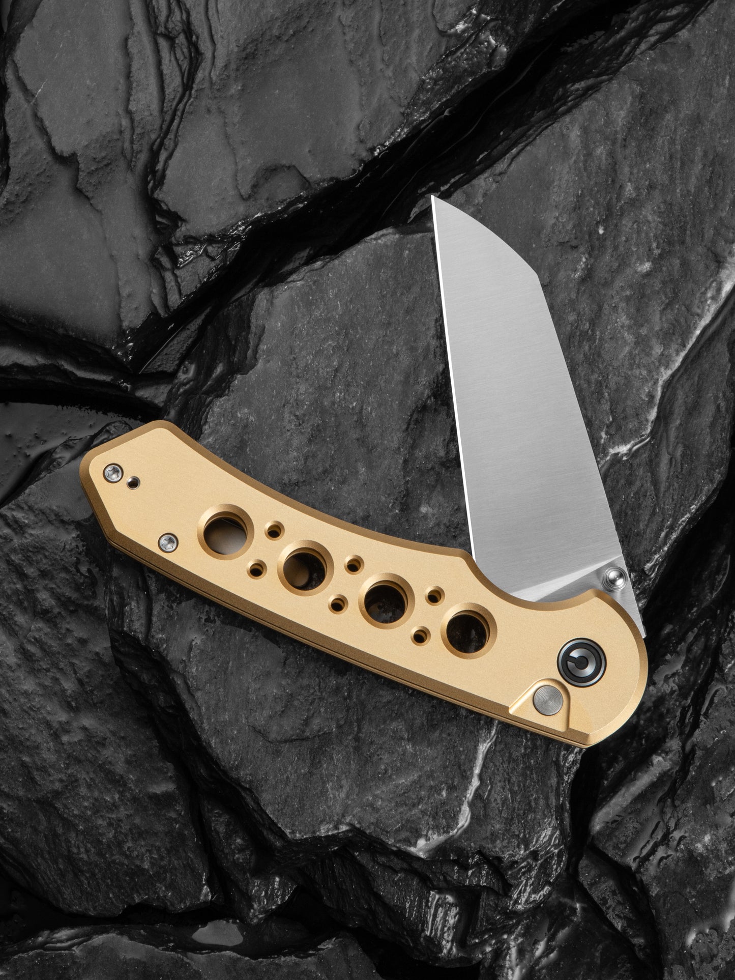 Civivi Pragma Prime 3.49" Sandvik 14C28N Champagne Aluminium Button Lock Folding Knife C24067-3