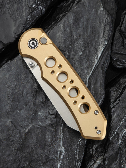 Civivi Pragma Prime 3.49" Sandvik 14C28N Champagne Aluminium Button Lock Folding Knife C24067-3