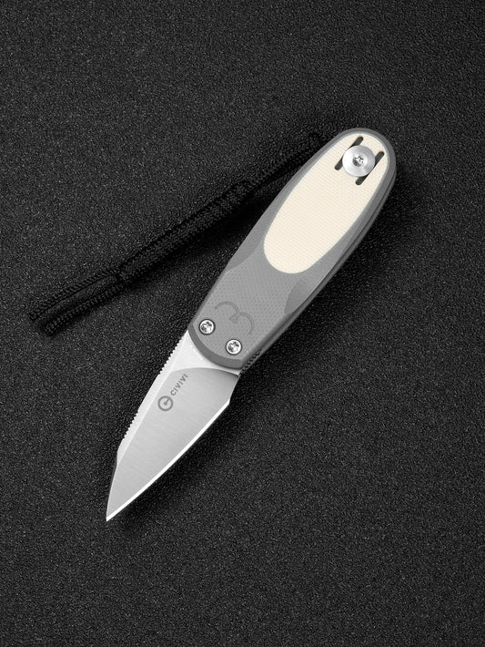 Civivi Purr 1.83" Nitro-V Gray/Ivory G10 Slip-Joint Flipper Folding Knife by Ostap Hel C25054-1