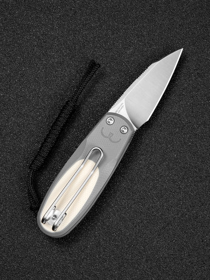Civivi Purr 1.83" Nitro-V Gray/Ivory G10 Slip-Joint Flipper Folding Knife by Ostap Hel C25054-1