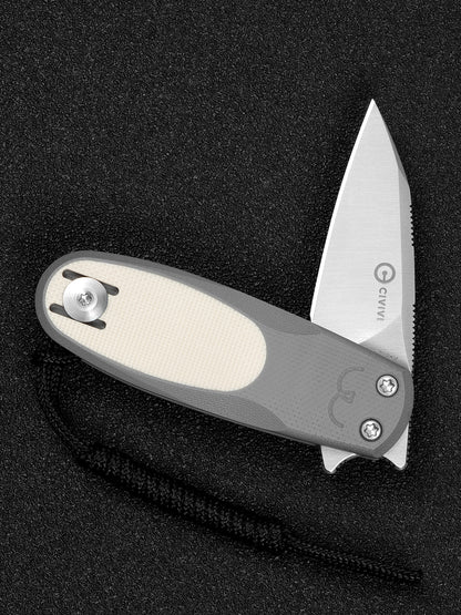 Civivi Purr 1.83" Nitro-V Gray/Ivory G10 Slip-Joint Flipper Folding Knife by Ostap Hel C25054-1