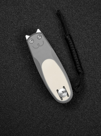 Civivi Purr 1.83" Nitro-V Gray/Ivory G10 Slip-Joint Flipper Folding Knife by Ostap Hel C25054-1