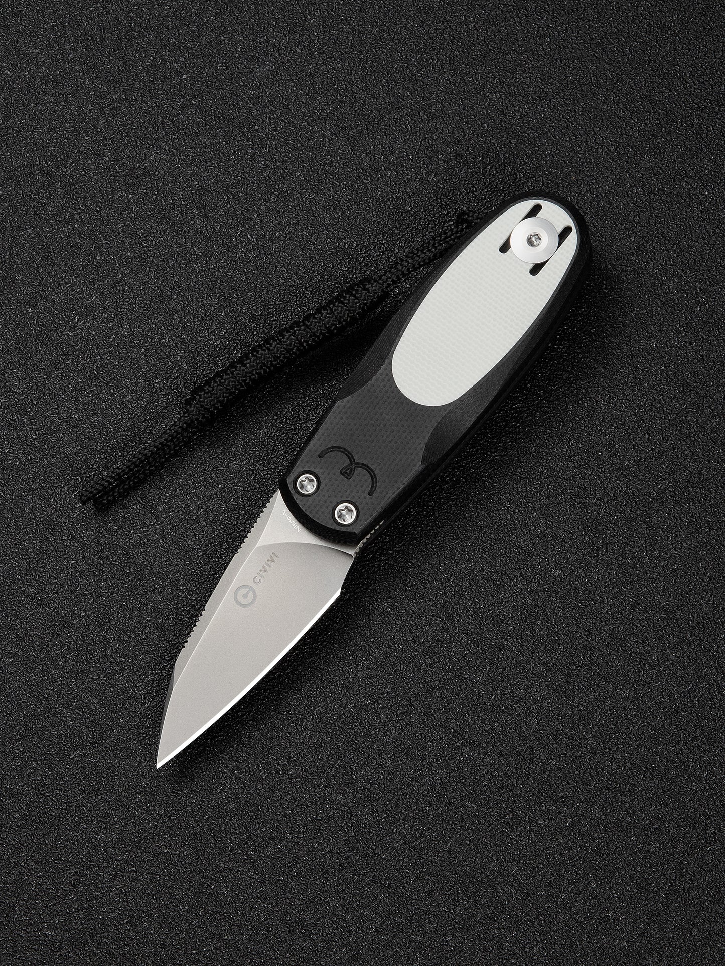 Civivi Purr 1.83" Nitro-V Black/White G10 Slip-Joint Flipper Folding Knife by Ostap Hel C25054-2