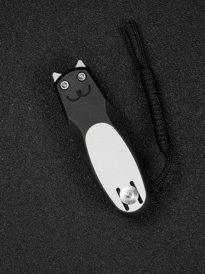 Civivi Purr 1.83" Nitro-V Black/White G10 Slip-Joint Flipper Folding Knife by Ostap Hel C25054-2