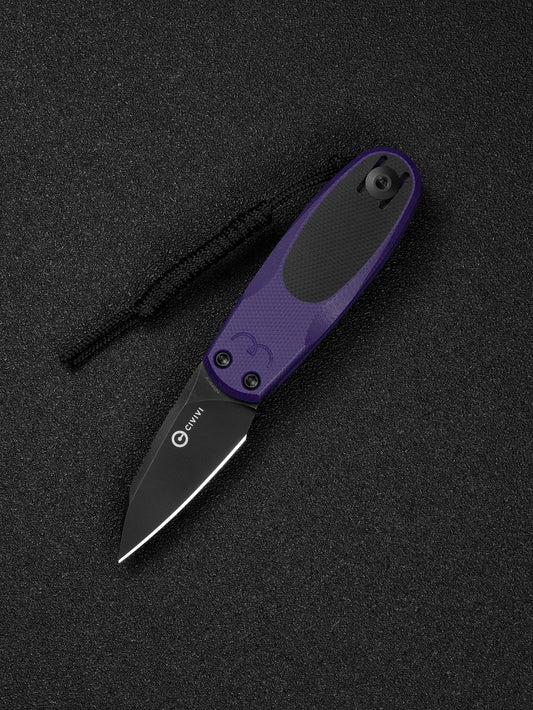 Civivi Purr 1.83" Nitro-V Purple/Black G10 Slip-Joint Flipper Folding Knife by Ostap Hel C25054-3