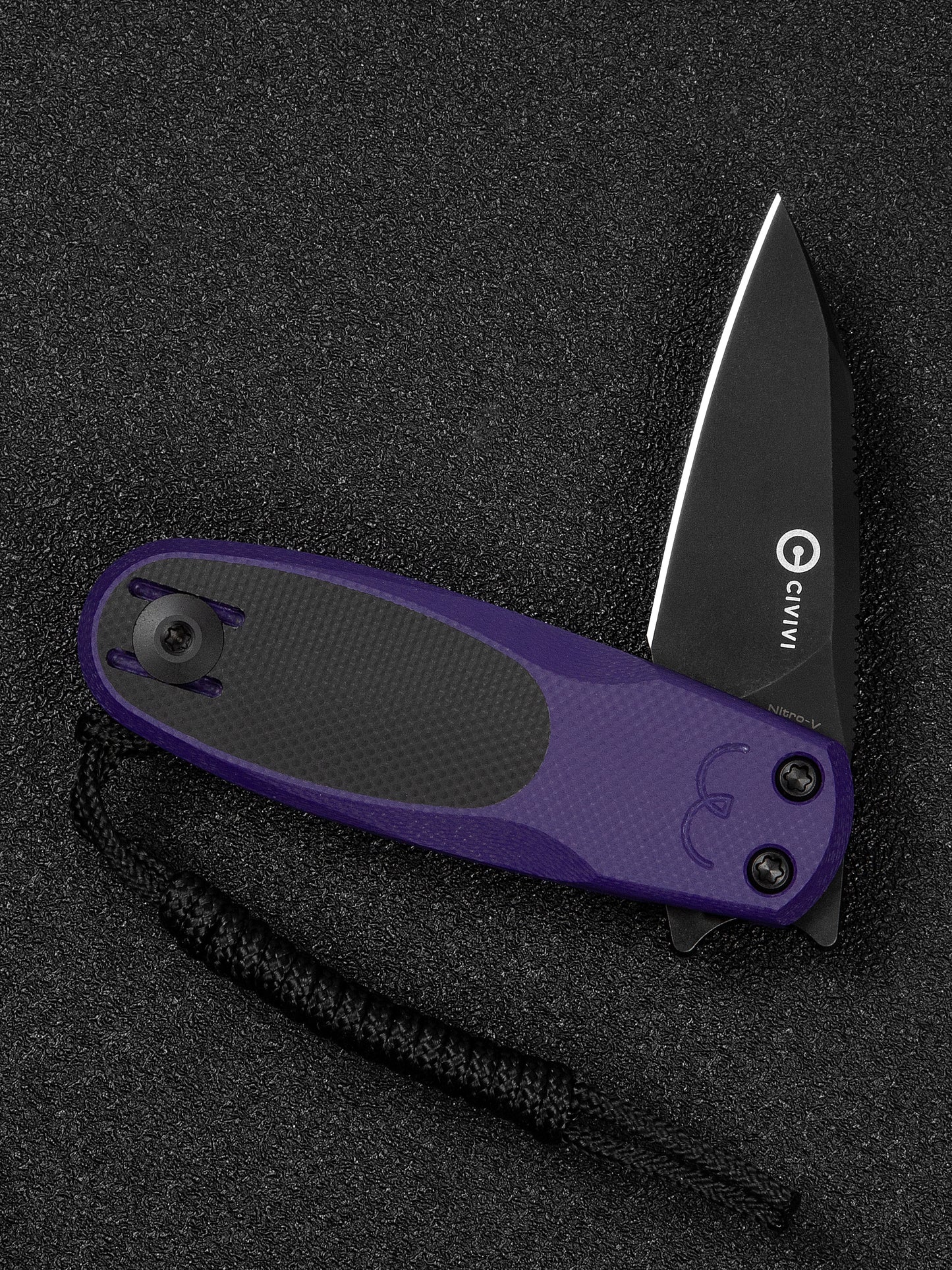Civivi Purr 1.83" Nitro-V Purple/Black G10 Slip-Joint Flipper Folding Knife by Ostap Hel C25054-3