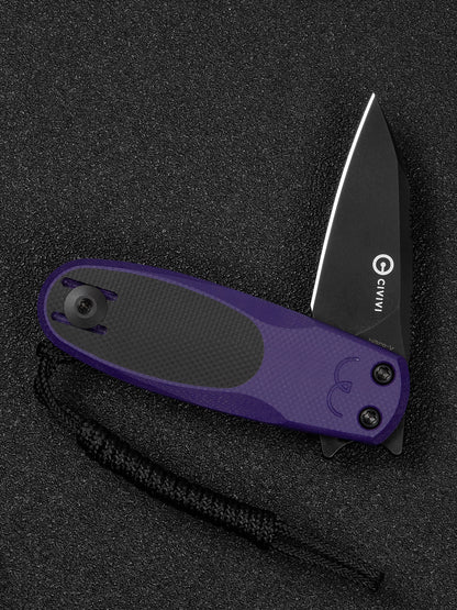 Civivi Purr 1.83" Nitro-V Purple/Black G10 Slip-Joint Flipper Folding Knife by Ostap Hel C25054-3