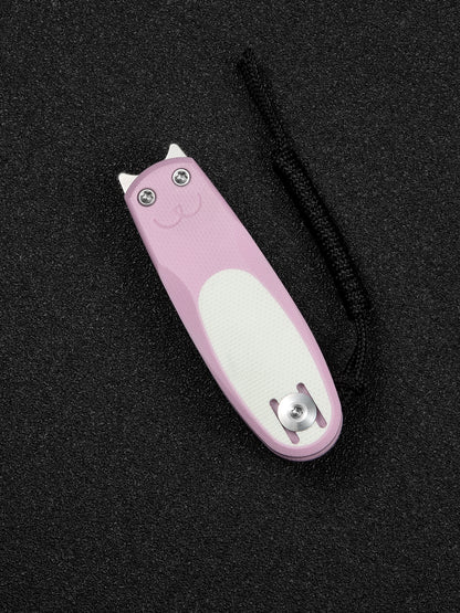 Civivi Purr 1.83" Nitro-V Powder Pink/White G10 Slip-Joint Flipper Folding Knife by Ostap Hel C25054-4