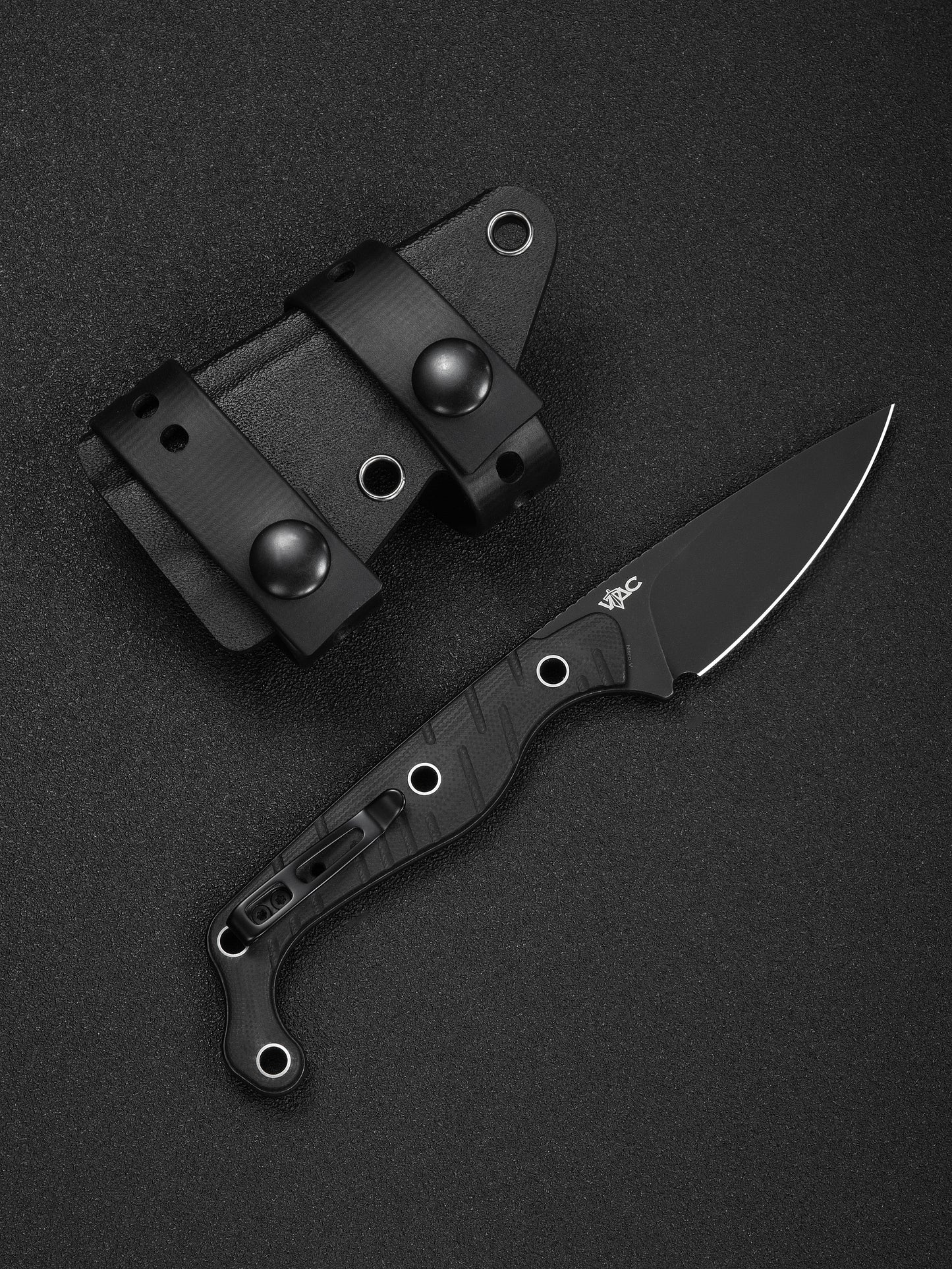 Civivi SOKN 2.82" Nitro-V Black Stonewashed Black G10 Fixed Blade Knife by Kyle Lamb C22027-3