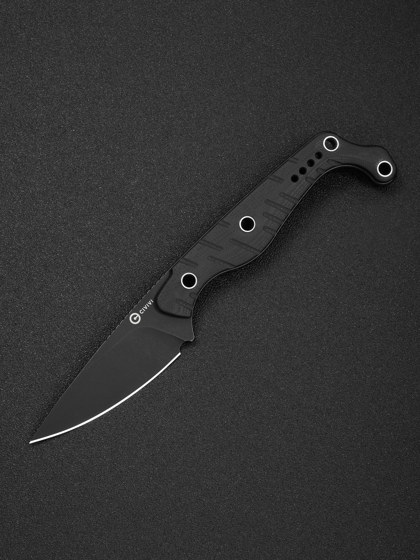 Civivi SOKN 2.82" Nitro-V Black Stonewashed Black G10 Fixed Blade Knife by Kyle Lamb C22027-3