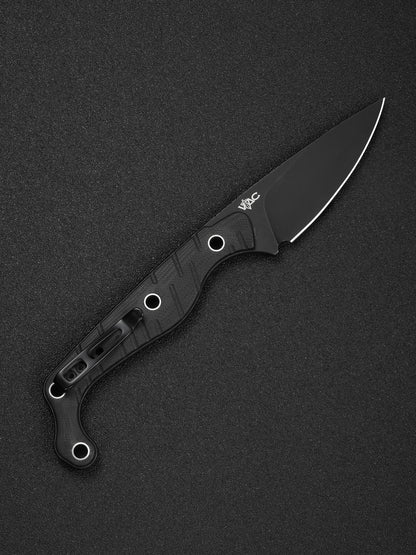 Civivi SOKN 2.82" Nitro-V Black Stonewashed Black G10 Fixed Blade Knife by Kyle Lamb C22027-3