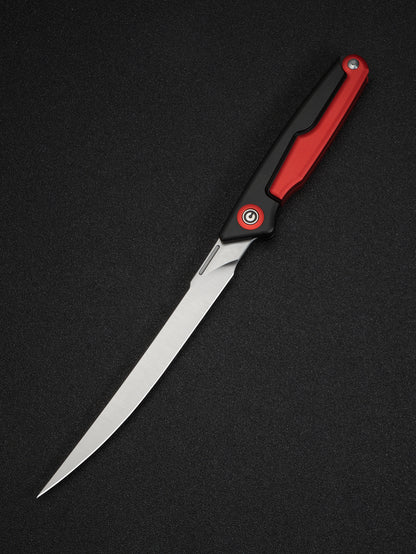 Civivi Shawka 5.81" Sandvik 14C28N Red Aluminium Folding Fillet Knife with Sheath C22029B-1