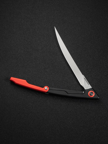 Civivi Shawka 5.81" Sandvik 14C28N Red Aluminium Folding Fillet Knife with Sheath C22029B-1
