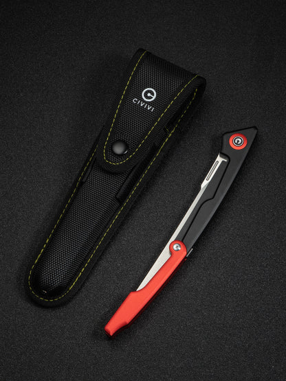 Civivi Shawka 5.81" Sandvik 14C28N Red Aluminium Folding Fillet Knife with Sheath C22029B-1