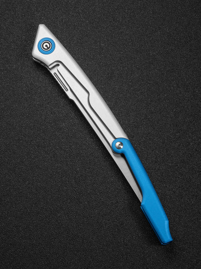 Civivi Shawka 5.81" Sandvik 14C28N Blue Aluminium Folding Fillet Knife with Sheath C22029B-2