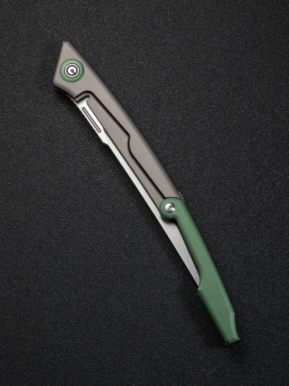Civivi Shawka 5.81" Sandvik 14C28N Green Aluminium Folding Fillet Knife with Sheath C22029B-3