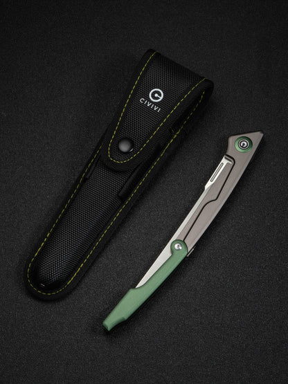 Civivi Shawka 5.81" Sandvik 14C28N Green Aluminium Folding Fillet Knife with Sheath C22029B-3