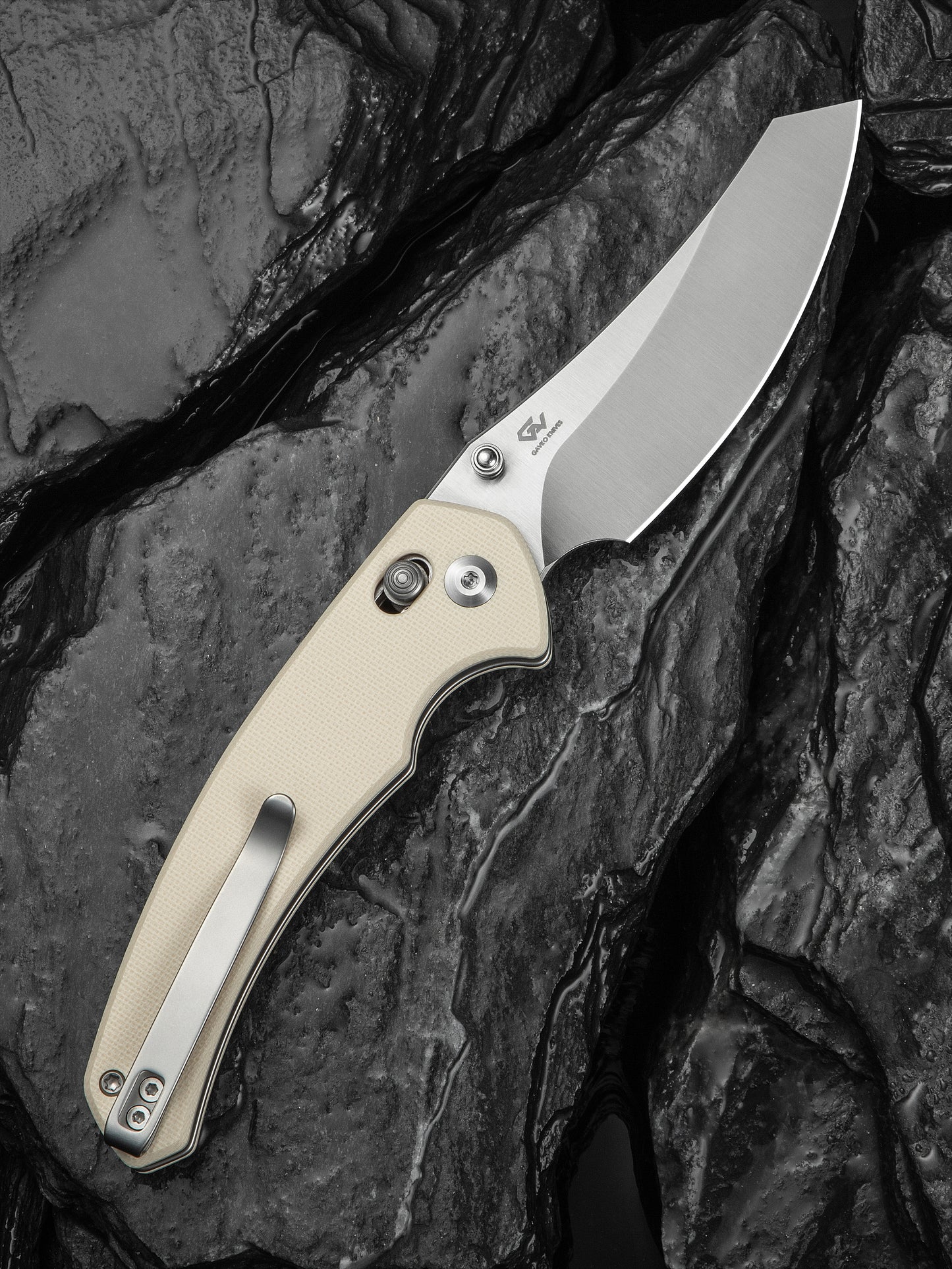 Civivi Sixgill 3.41" Nitro-V Ivory G10 Crossbar Lock Folding Knife by Gavko Knives C24050-2