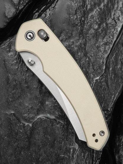 Civivi Sixgill 3.41" Nitro-V Ivory G10 Crossbar Lock Folding Knife by Gavko Knives C24050-2