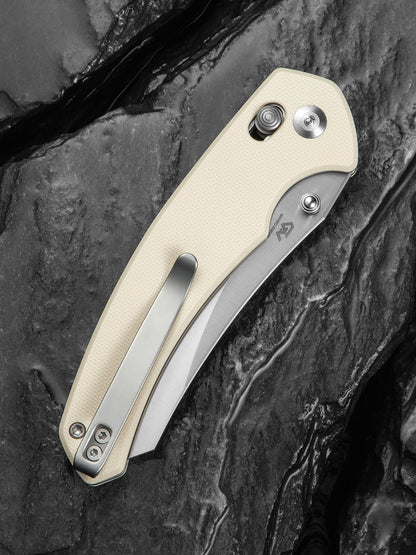 Civivi Sixgill 3.41" Nitro-V Ivory G10 Crossbar Lock Folding Knife by Gavko Knives C24050-2