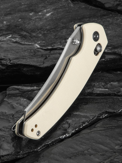 Civivi Sixgill 3.41" Nitro-V Ivory G10 Crossbar Lock Folding Knife by Gavko Knives C24050-2