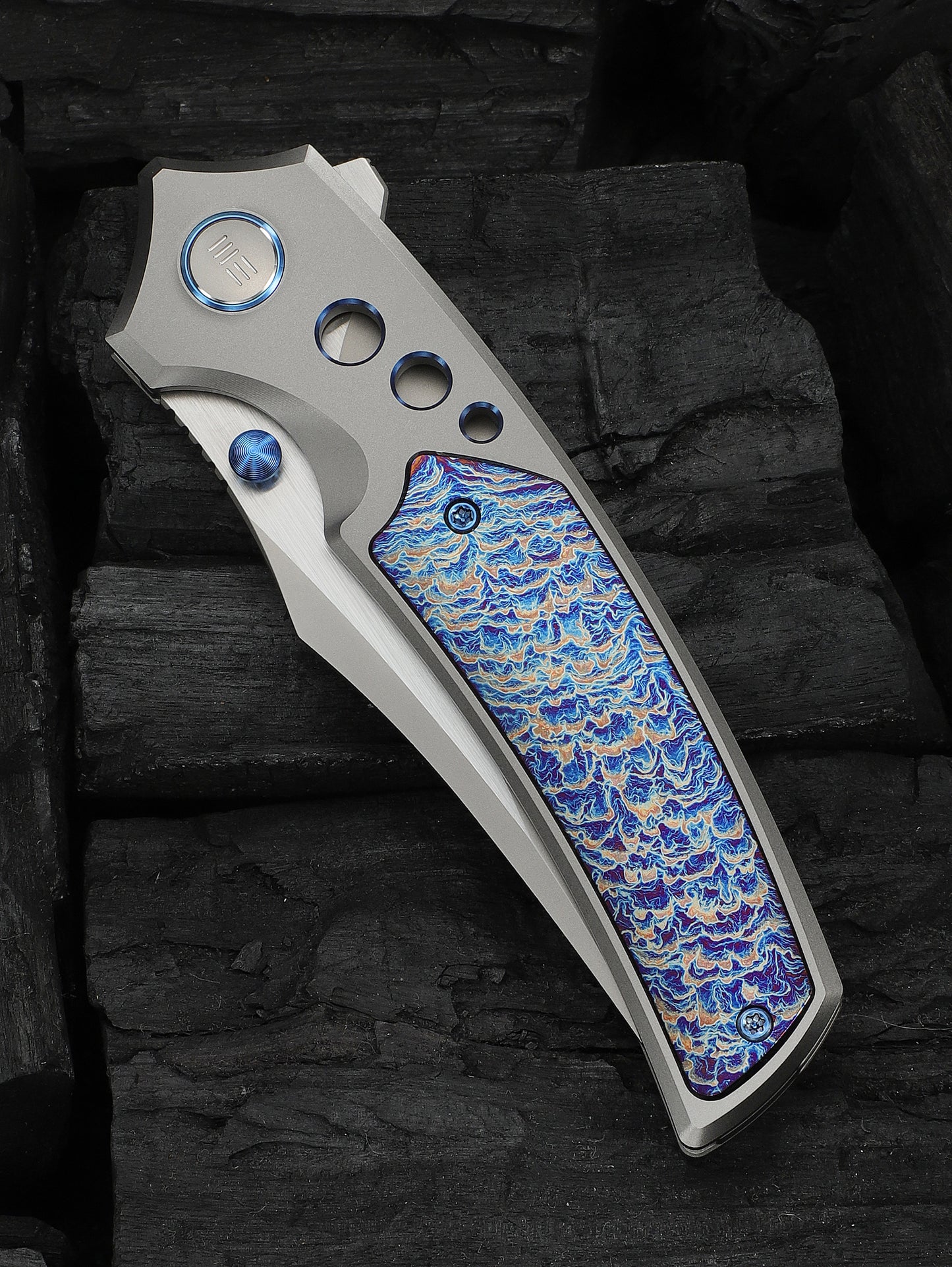 WE Skynix 3.7" M390 Flamed Titanium Folding Knife WE24087-2